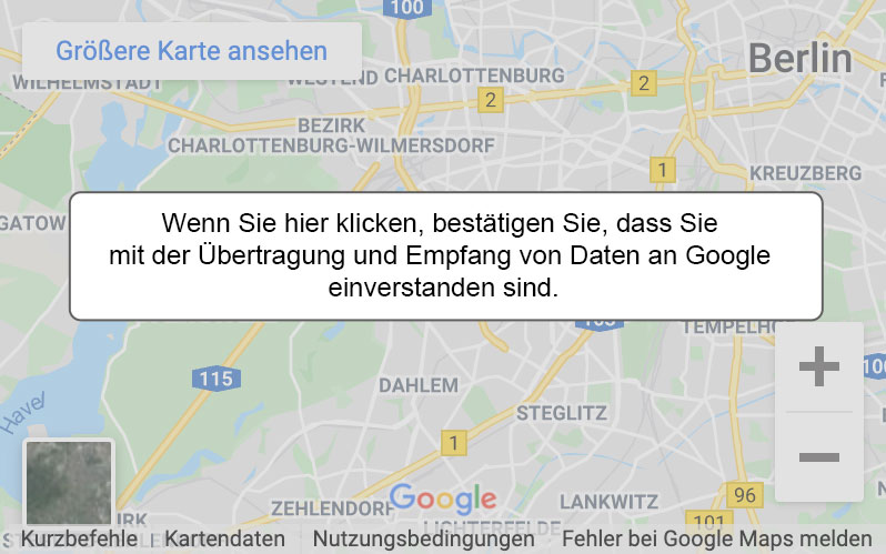 Lageplan des Büros in Berlin